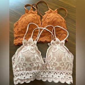 Bra Floral patterns Terracotta & Pale Pink Set of 2 , Size Small